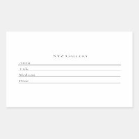 Adhesive Art Gallery Exhibition Label Sticker