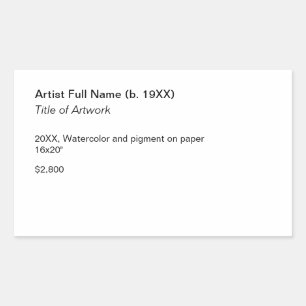 Adhesive Artwork Exhibition Label Template