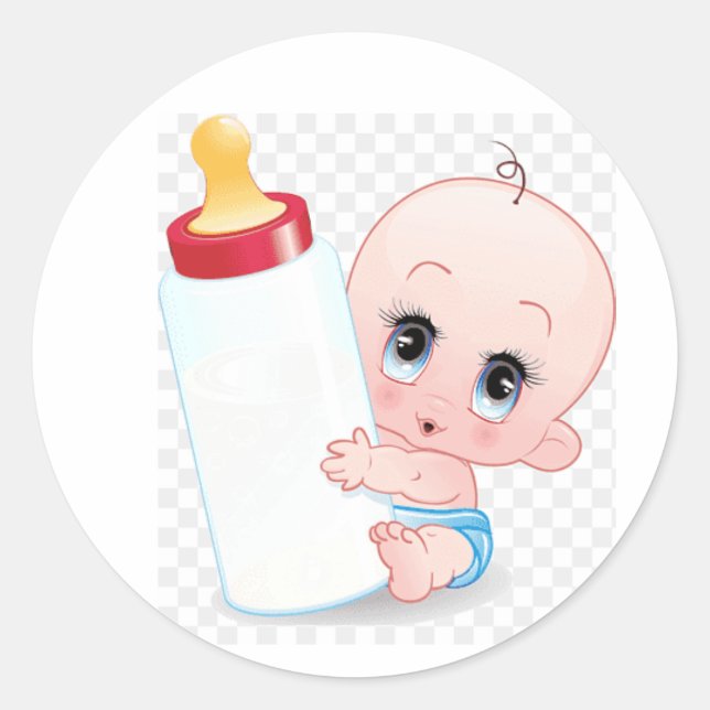 adhesive baby classic round sticker (Front)