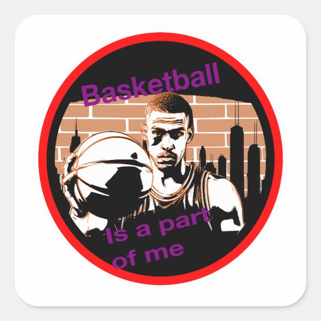 Adhesive Basketball is a part of Square Sticker (Front)