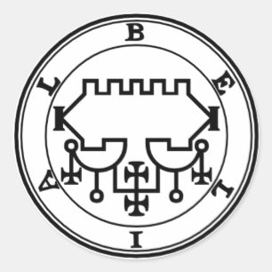 Adhesive Belial Goétia Classic Round Sticker