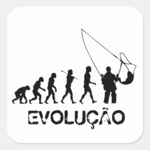 Adhesive Fishing Evolution Square Sticker