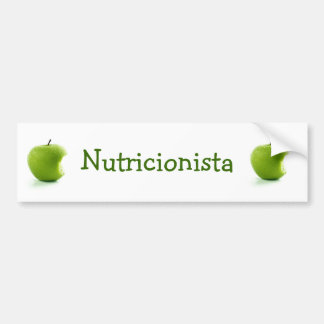 Adhesive Green Apple Nutritionist Bumper Sticker