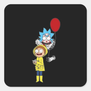 adhesive halloween Rick and Morty Square Sticker
