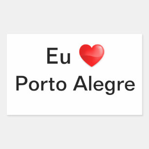 Adhesive I love Porto Alegre Rectangular Sticker