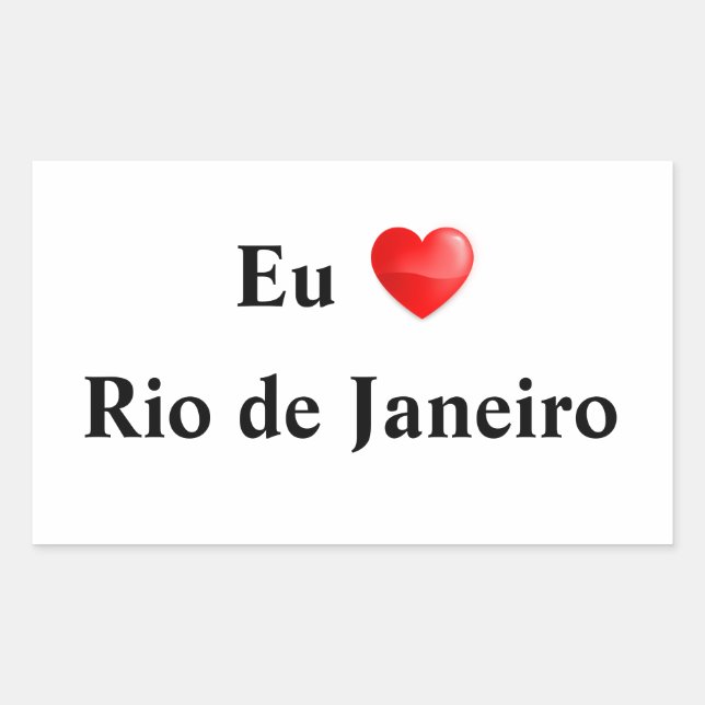 Adhesive I love Rio de Janeiro Rectangular Sticker (Front)