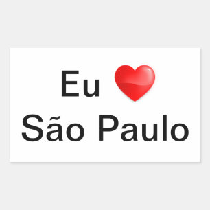 Adhesive I love São Paulo Rectangular Sticker