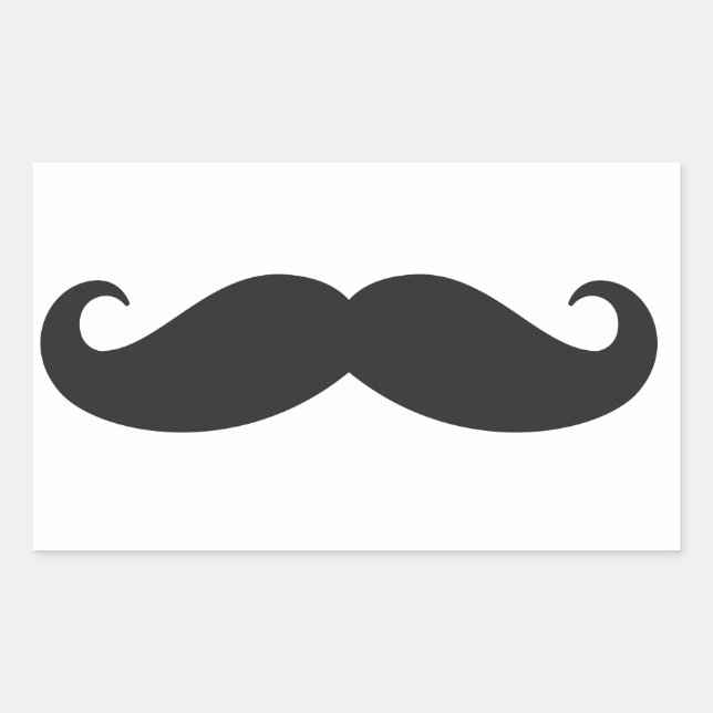Adhesive Mustache Rectangular Sticker (Front)