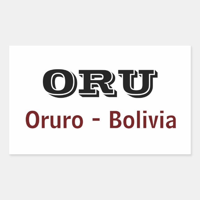 Adhesive Oruro - Bolivia Rectangular Sticker (Front)