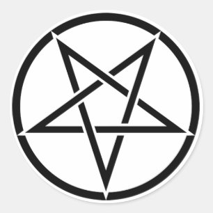 Adhesive Pentagram Inverted Goétia Classic Round Sticker
