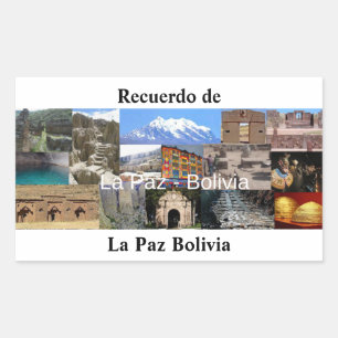 Adhesive recuerdo woollen Peace Bolivia Rectangular Sticker
