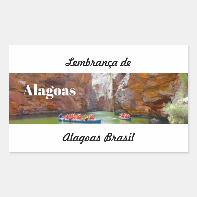 Adhesive reminder of Alagoas Rectangular Sticker (Front)