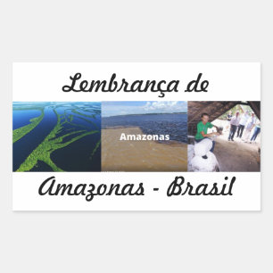 Adhesive reminder of Amazonas Rectangular Sticker