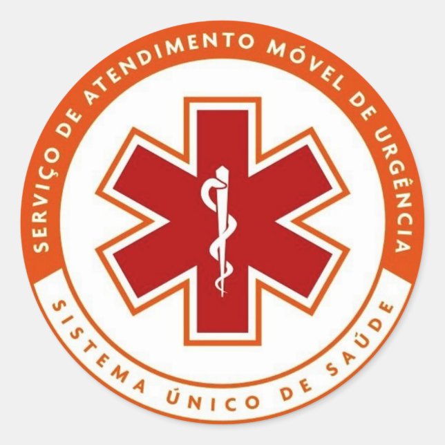 Adhesive SAMU symbol 192 Classic Round Sticker (Front)