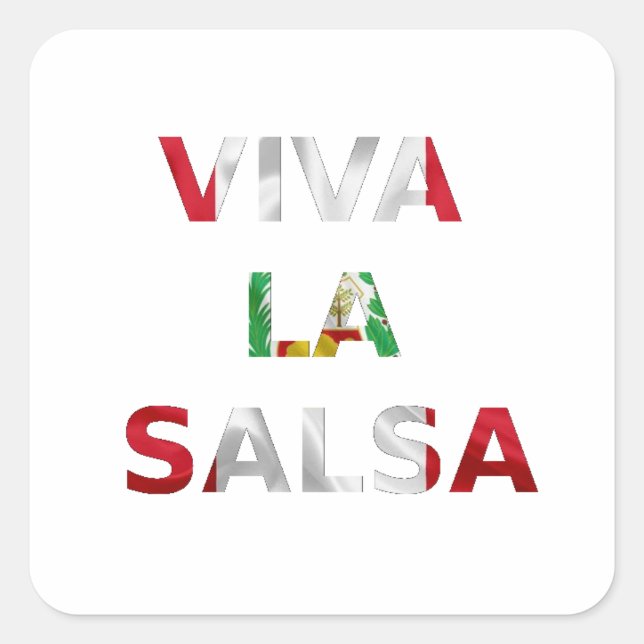Adhesive Viva la salsa Perú Square Sticker (Front)