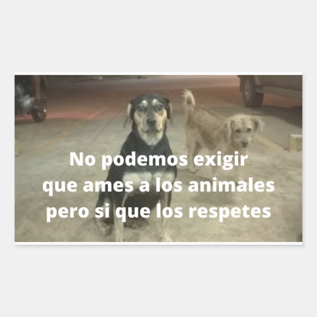 Adhesives concerning los animales rectangular sticker (Front)