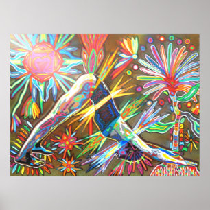 adho mukha svanasana 2010 digital poster