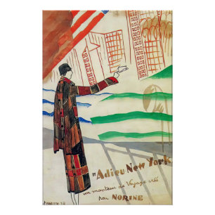 Adieu New York poster by Rene Magaritte