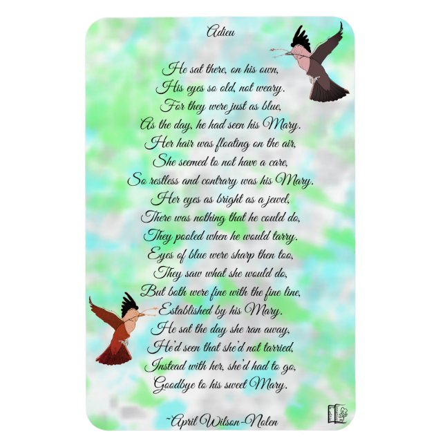 Adieu Poem Magnet (Vertical)