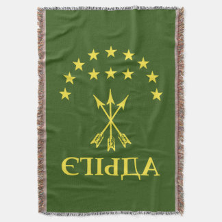 Adiga Flag Design For Circassian Cherkess - Adiga Throw Blanket