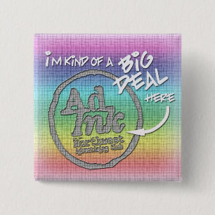 AdInk Big Deal Button, Hippie Style 15 Cm Square Badge