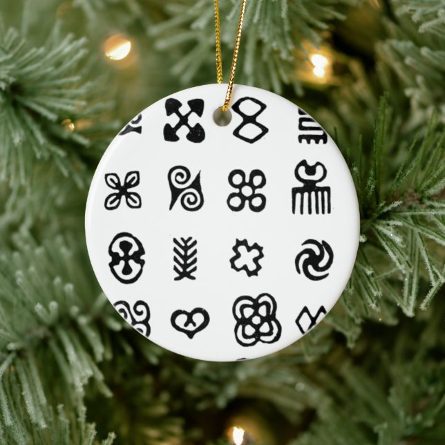 Adinkra African Symbols Ceramic Tree Decoration (Tree)