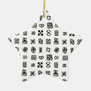 Adinkra African Symbols Ceramic Tree Decoration