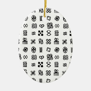 Adinkra African Symbols Ceramic Tree Decoration