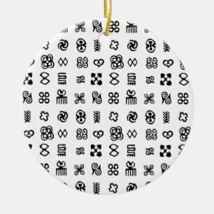 Adinkra African Symbols Ceramic Tree Decoration