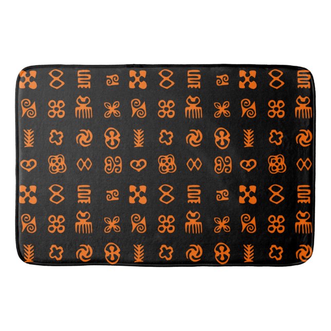 Adinkra African Symbols Classic Round Sticker Sher Bath Mat (Front)