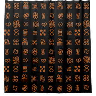 Adinkra African Symbols Ethnic Design Shower Curtain