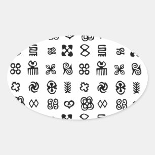Adinkra African Symbols Oval Sticker