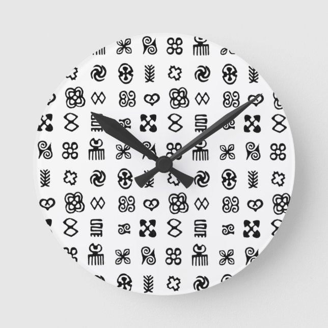 Adinkra African Symbols Round Clock (Front)