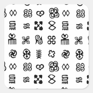 Adinkra African Symbols Square Sticker
