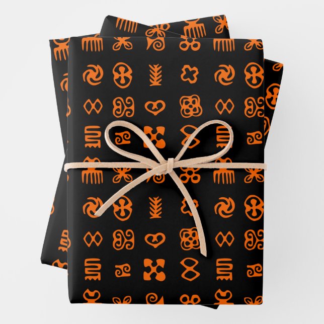 Adinkra African Symbols  Wrapping Paper Sheet (In situ)