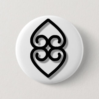Adinkra - earth-BW 6 Cm Round Badge