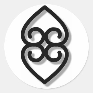 Adinkra - earth-BW Classic Round Sticker