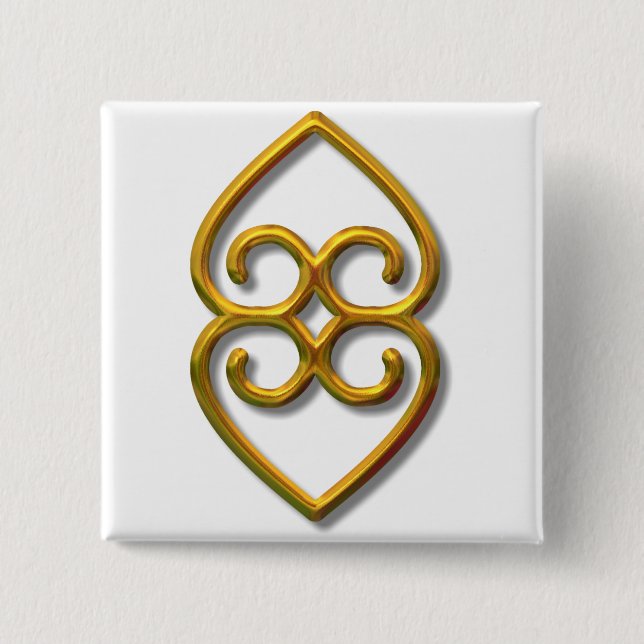 Adinkra-earth-gold 15 Cm Square Badge (Front)