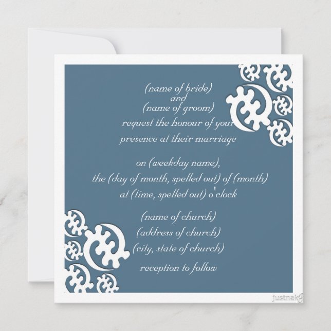 adinkra gye nyame (except for God) agate blue Invitation (Front)