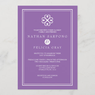 Adinkra Nyame Dua Symbol Lavender Wedding Invitation