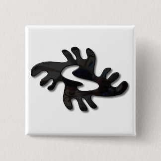 Adinkra-peace-shiny black 15 cm square badge