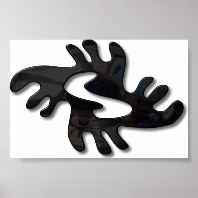 Adinkra-peace-shiny black poster (Front)