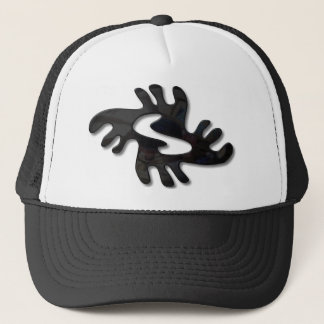 Adinkra-peace-shiny black trucker hat