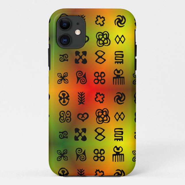 Adinkra Symbols With African Colours Case-Mate iPhone Case (Back)