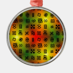 Adinkra Symbols With African Colours Metal Tree Decoration