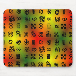 Adinkra Symbols With African Colours Mouse Mat