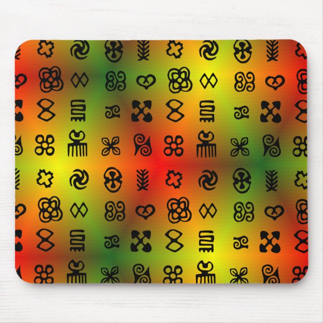 Adinkra Symbols With African Colours Mouse Mat (Front)