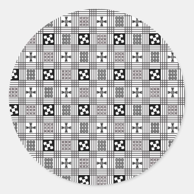 Adinkra West African textile Classic Round Sticker (Front)