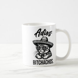Adios Achos Cat In Sombrero Funny Spanish Funny Ad Coffee Mug