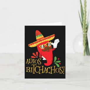 Adios Achos Cinco De Mayo Mexican Chilli Peppers Card